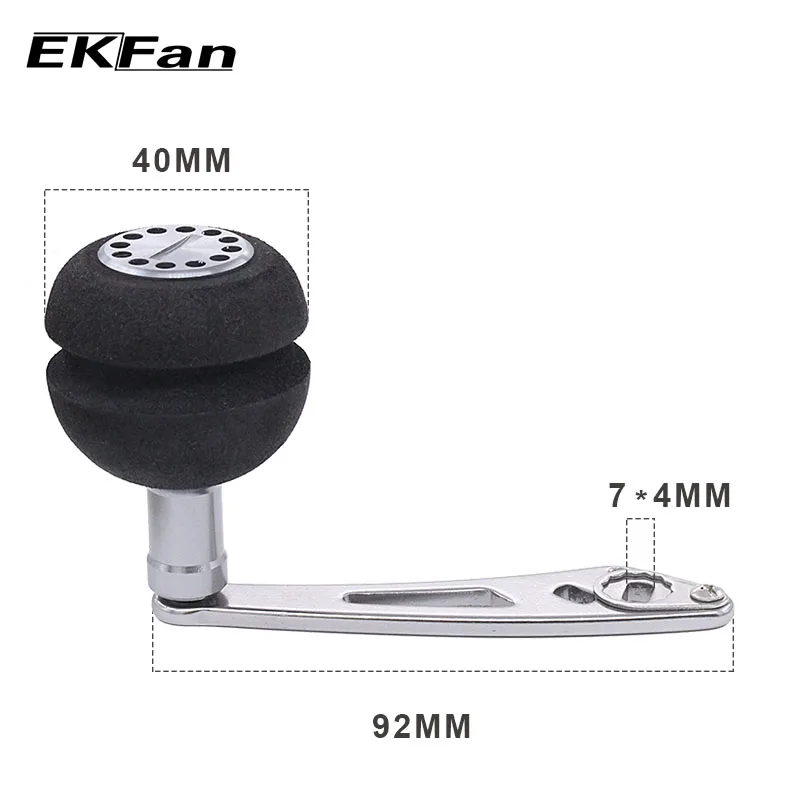 Ekfan 7*4/8*5Mm 92/94Mm Eva Knop Aluminiumlegering Visserij-reel Handvat Rocker Enkele vissen Reel Voor Baitcasting Fshing Accessoire