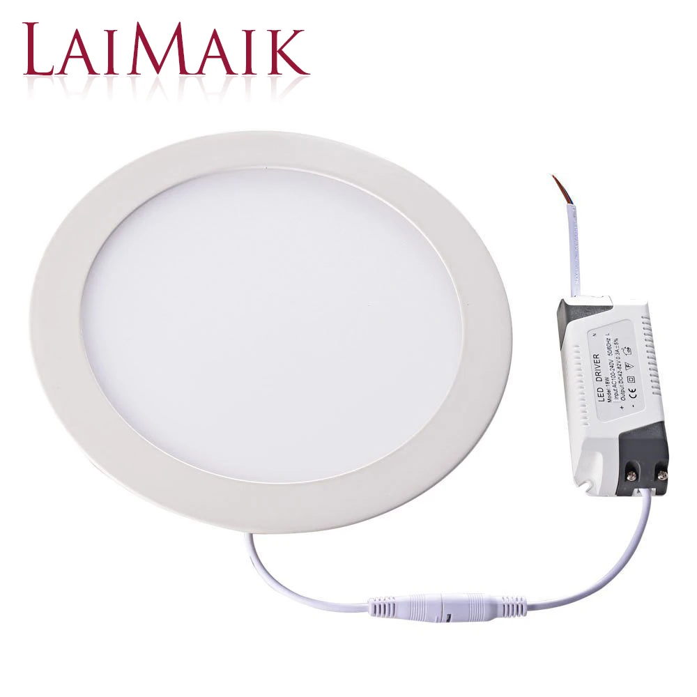 

LAIMAIK LED Panel Light 20PCS/Lot AC110/220V Ceiling Light 3W 4W 6w 9W 12w 15W 18w 25W Round Square Aluminum LED Panel Light