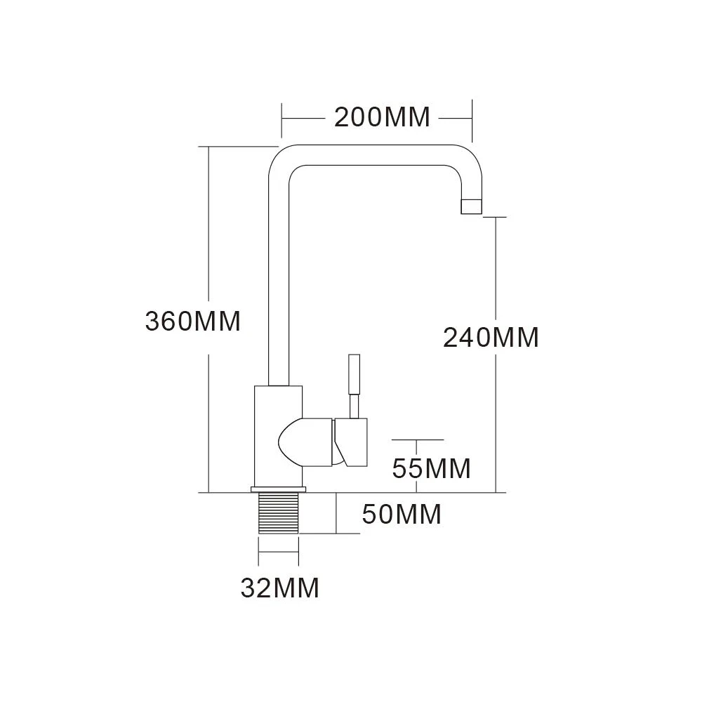 Ciencia 304 Stainless steel Black Kitchen Faucet 360 degree rotate Kitchen Mixer Cold and Hot Tap Deck mounted