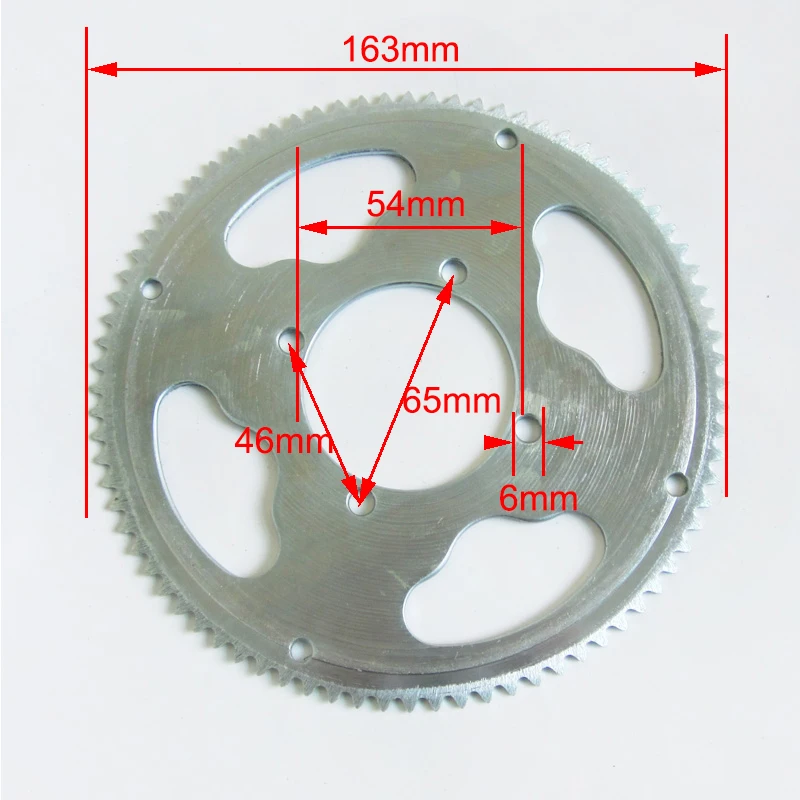 80 Tooth 54mm Rear Chain Sprocket for Small Dolphin Electric Scooter Mini Moto fit 25H Chain