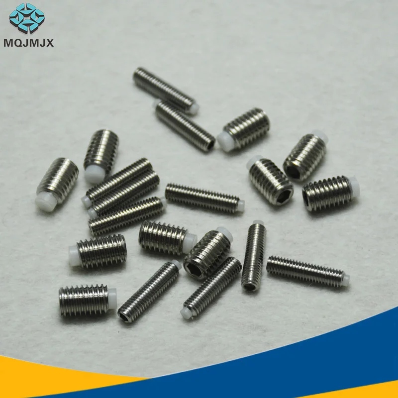 

5pcs Stainless Steel 304 Hex Socket Set Screw Polyacetal non-slip rubber head M3 M4 Length 4-20mm
