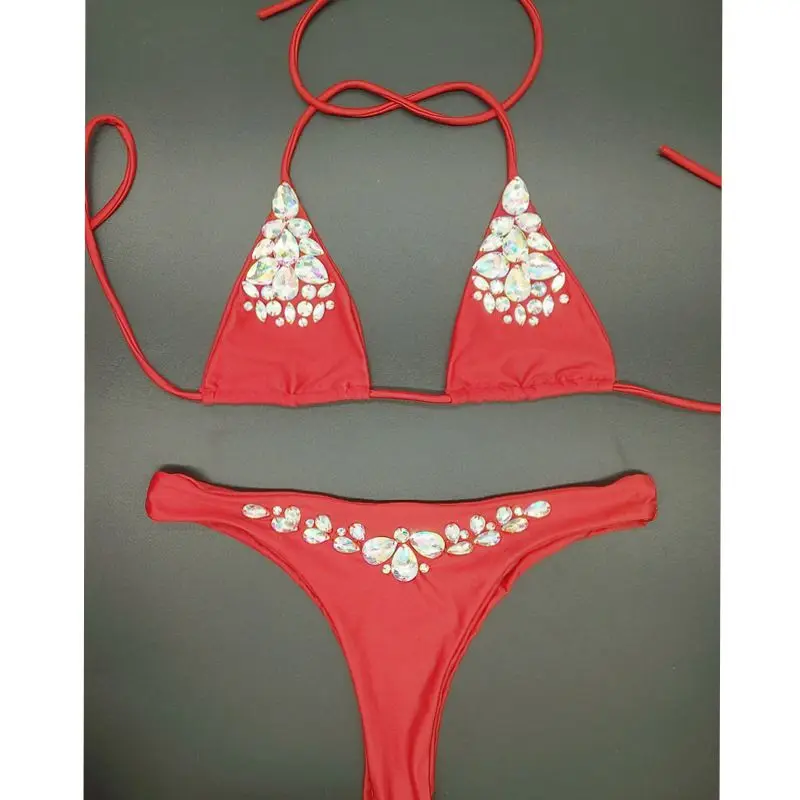 

2018 venus vacation diamond bikini set new style sexy women swimwear rhinestone bathing suit bling stones hot beachwear bikini