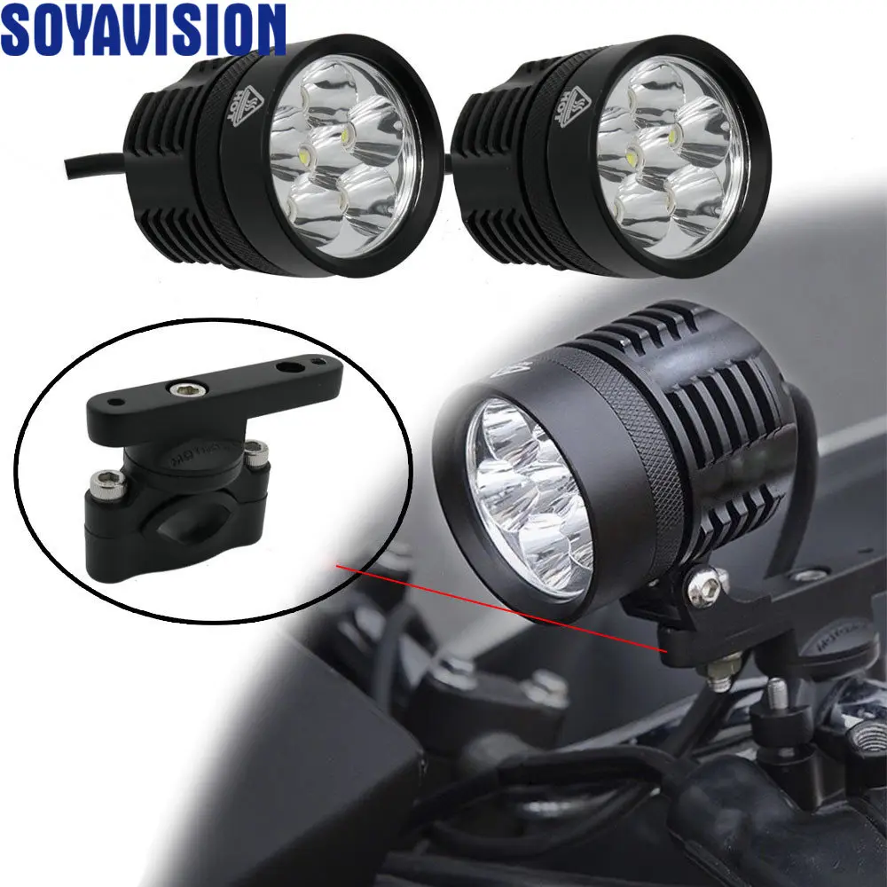 2PCS Universal 6 Chips Headlight LED Motorcycle Motorbike 4000 LM Moto Spotlight Waterproof Fog Spot Motos Bulb Super Bright