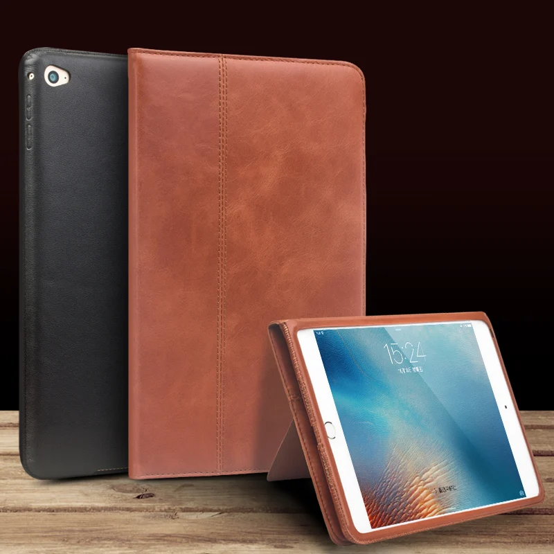 

QIALINO luxury Genuine Leather smart stand flip cover for iPad mini 4 case Flip Stents Automatic wake up & sleep function Case