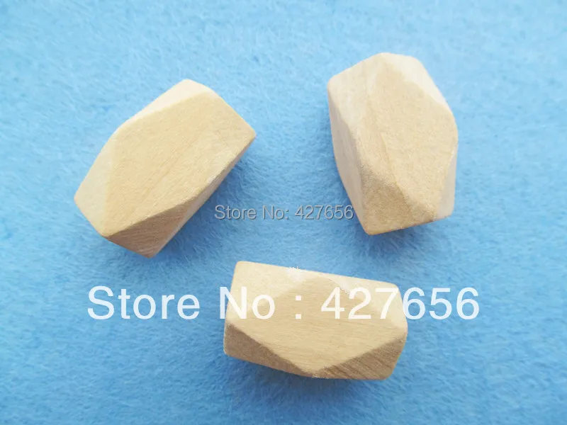 15pcs 15mmx22mm Unfinished Faceted Natural Wood Spacer Beads,14 Hedron Geometricf Figure Wooden Beads Charm Finding,DIY