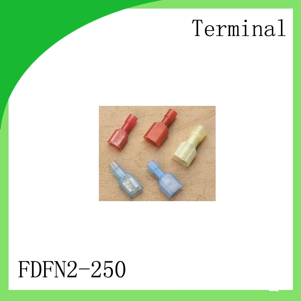 

Brass 1000 PCS FDFN2-250 cold-pressure terminal Nylon male and female fully insulated cold press docking terminal