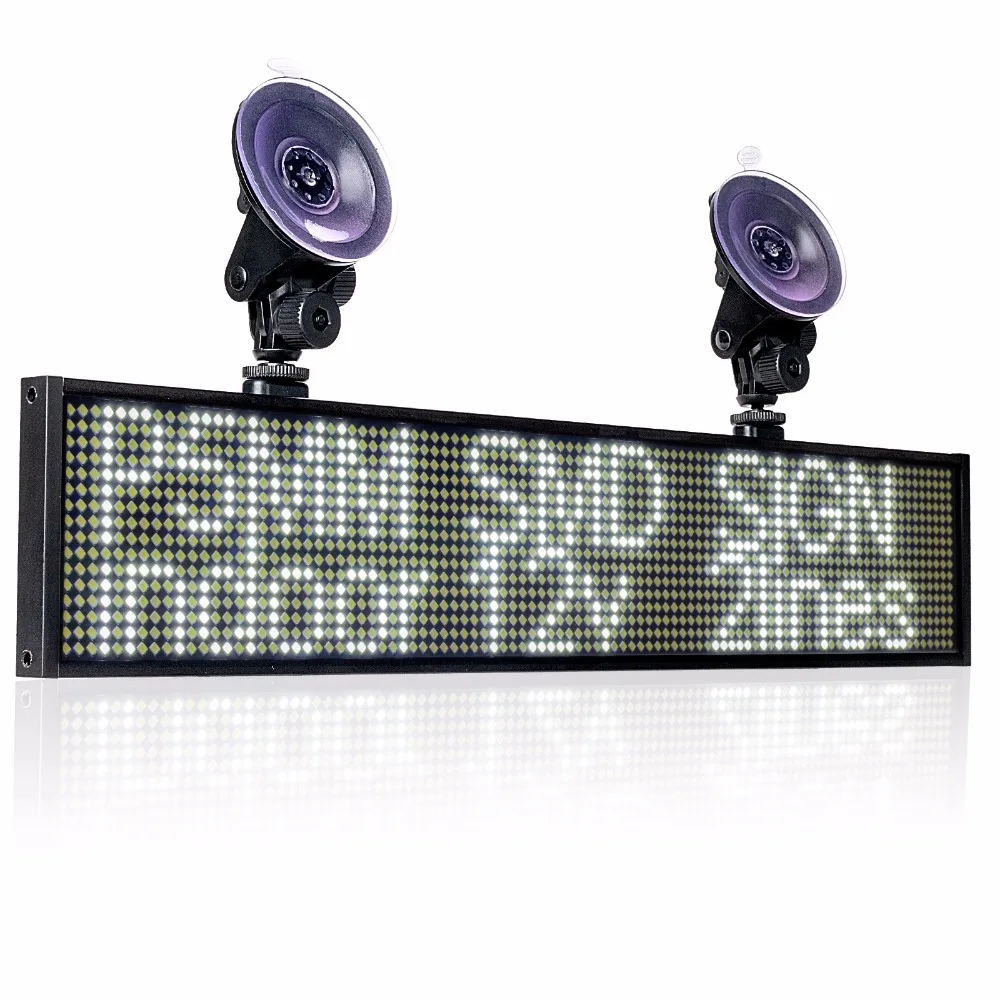 82cm Window P5mm SMD LED Sign, 12V Car Rolling Advertising Message Board Indoor Display Support Phone WiFi Input