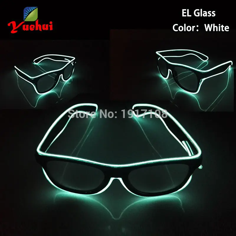 NEW Fashion Blinking EL Glasses Colorful Flashing Party Decorative LED SunGlasses Battery Powered With Button Control flickering