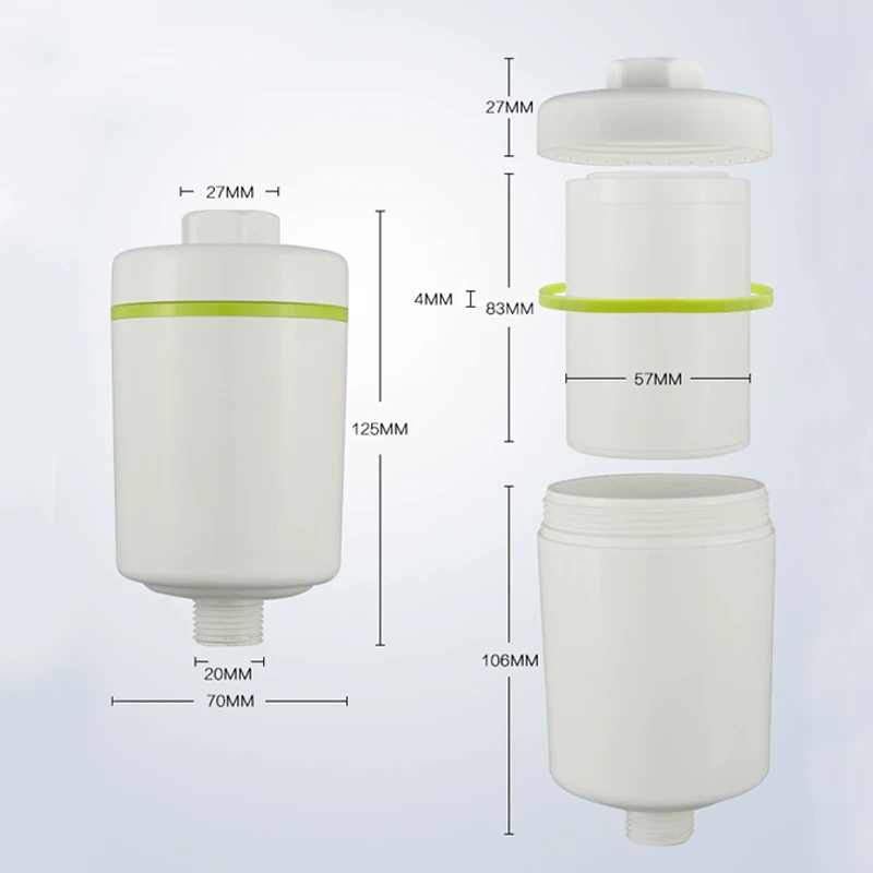 High flow replaceable universal KDF Shower Water Filter for bathroom beauty skin heavy metal chlorine impurities removal