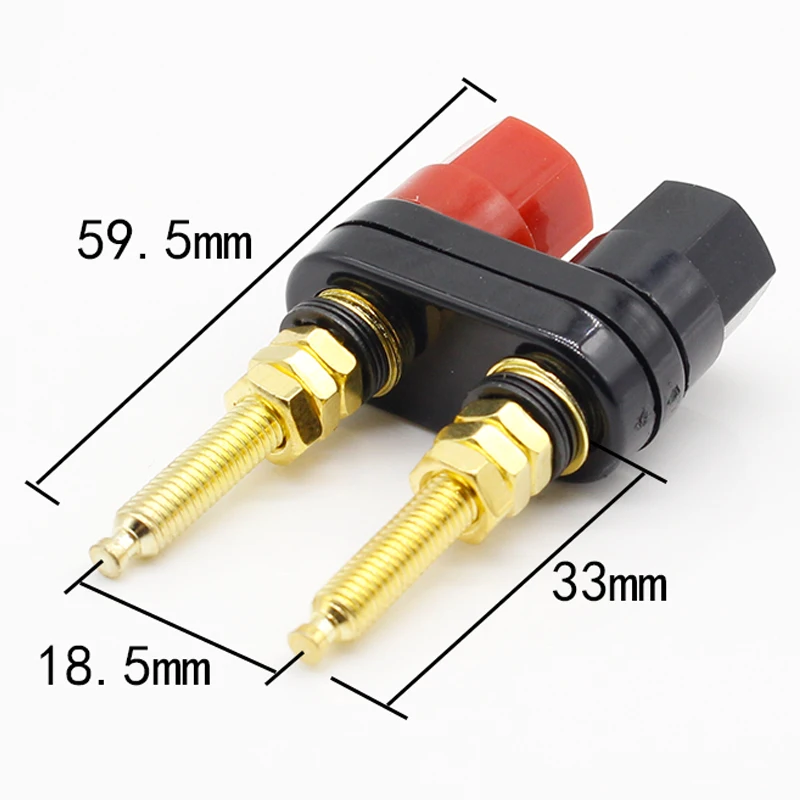 1pcs Gold Plated Banana Plug Connector Speaker Amplifier Extended Terminal Binding Post