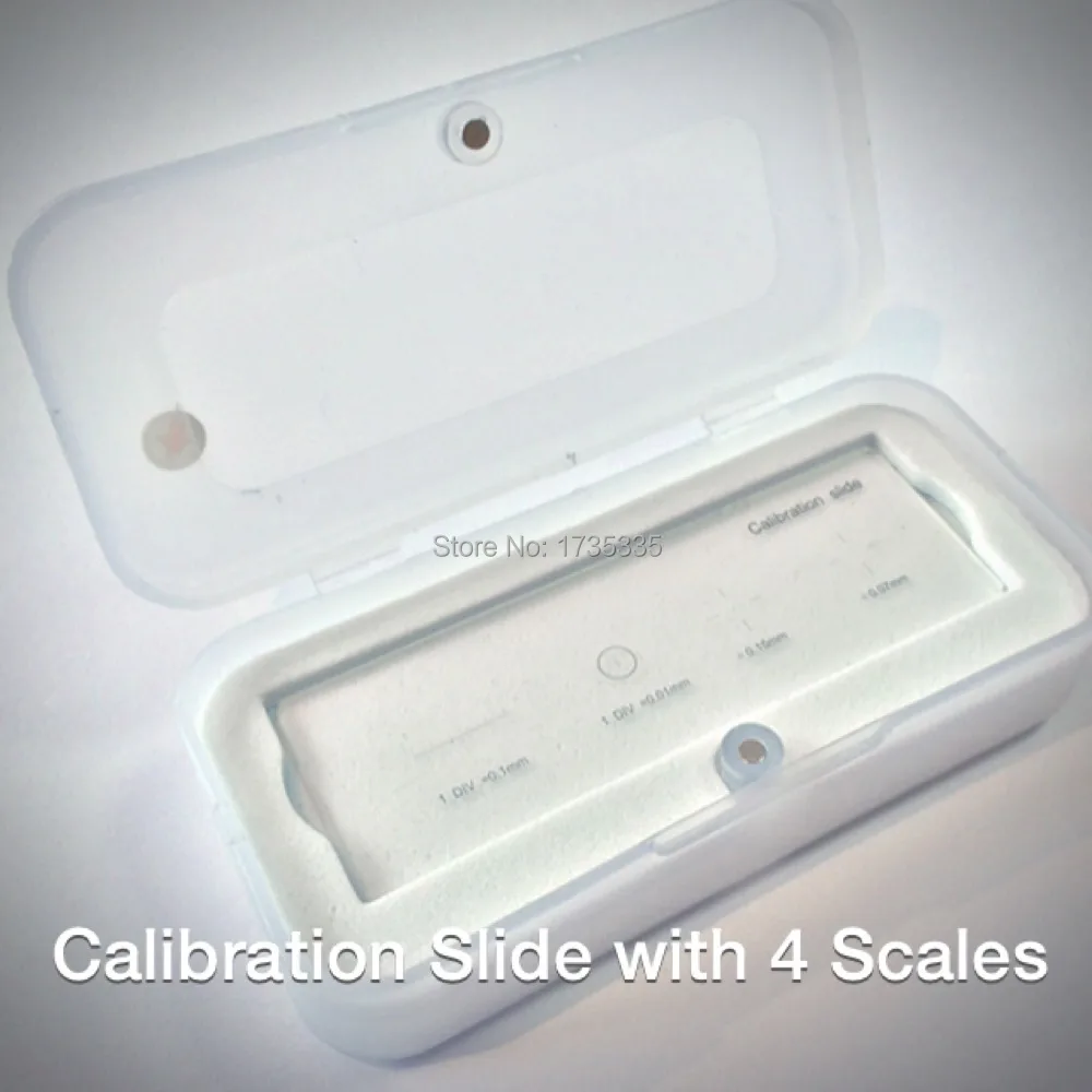 Free shipping Microscope Micrometer Calibration Slide with 4 types Scales for Microscope