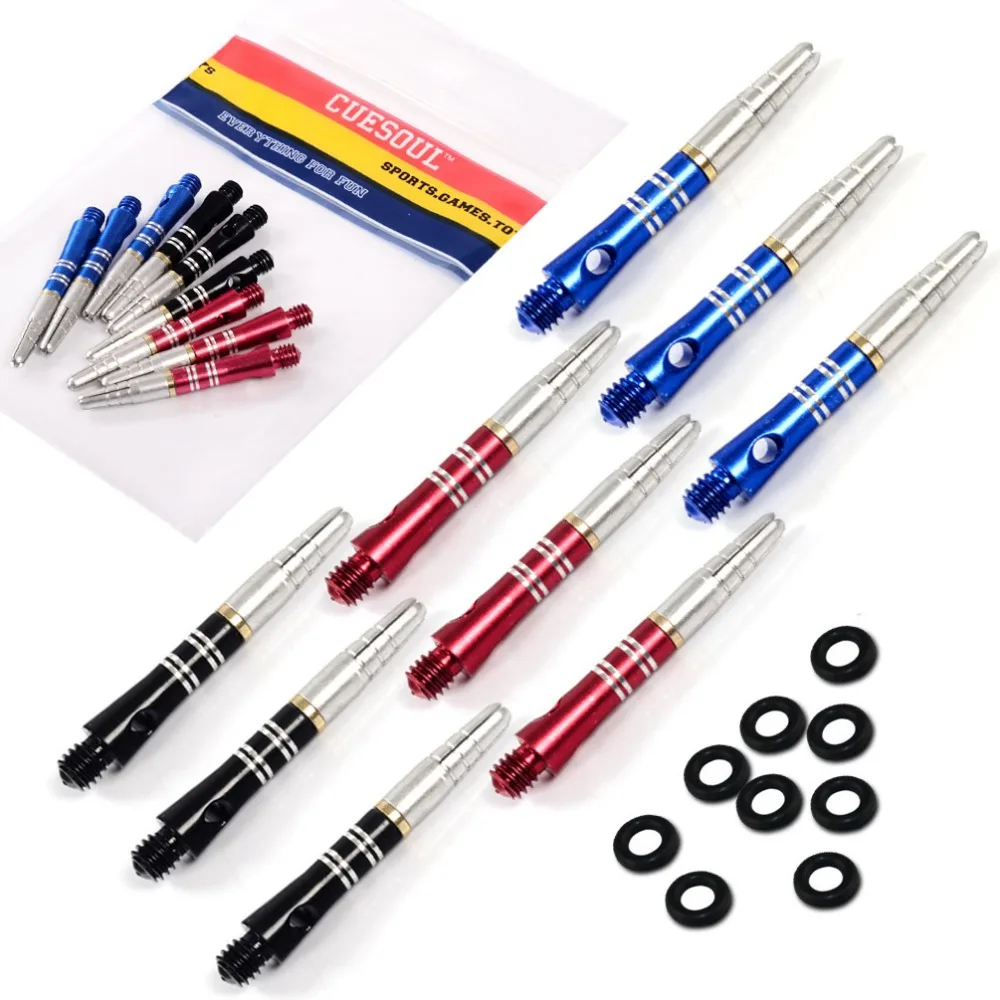 Cuesoul 3 set 9pcs 360 Rotating Colorful Dart Stems / Shafts - Tops Spin 360 Degrees with O'rings free shipping Blue Black Red