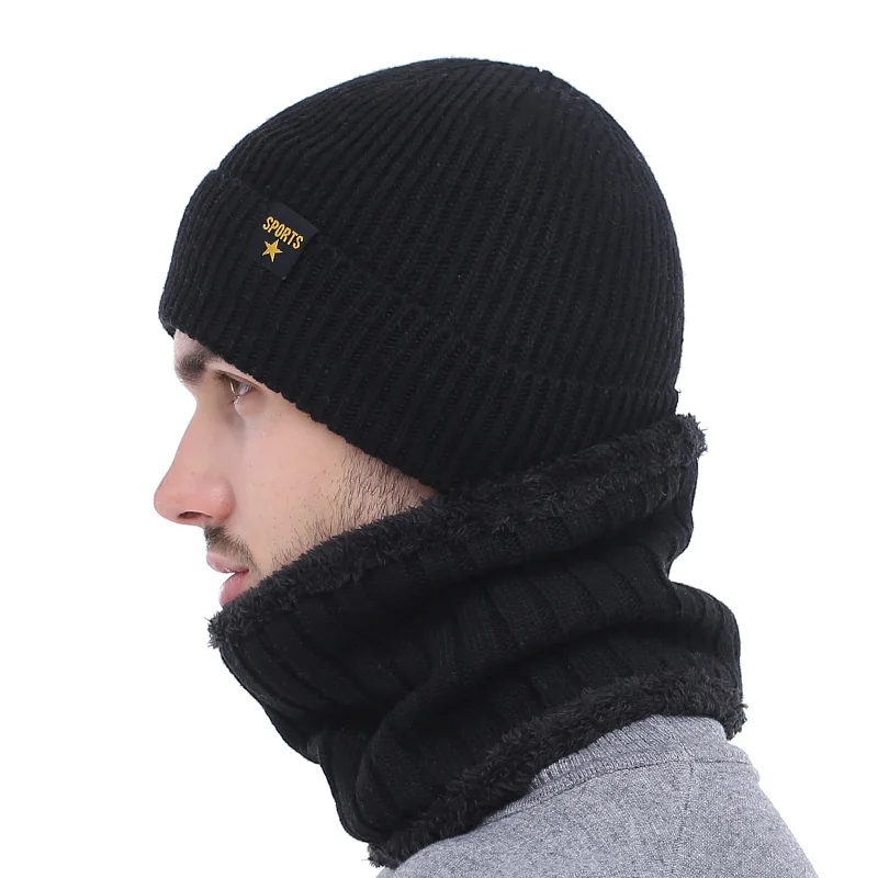 AETRUE Brand Winter Hat Knitted Hat Scarf Skullies Beanies Men Winter Beanies For Men Women Gorras Wool Bonnet Mask Male Hat Cap