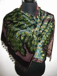 Burn Out Duster Opera Shawl Scarf Wrap Ponchos 6pcs/lot Beaded Silk Velvet feeling rayon nylon