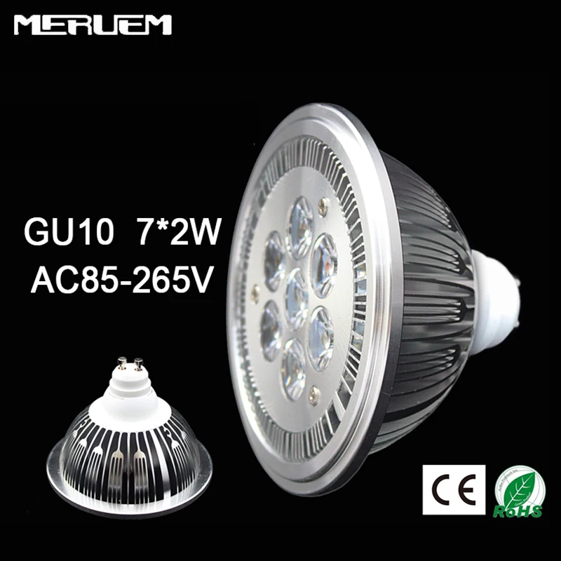 

Free Shipping 10pcs/lot GU10 ES111 QR111 AR111 LED lamp 14W Spotlights Warm White /Nature White/Cool White Input AC 85-265V