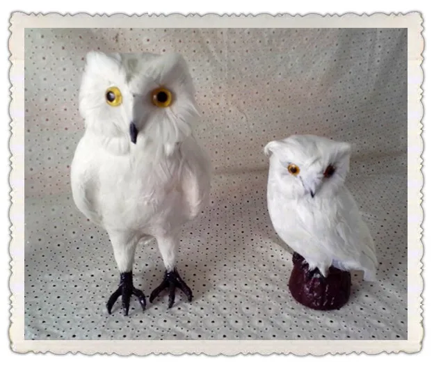 

simulation cute white owl model polyethylene&furs owl model home decoration props ,model gift d273