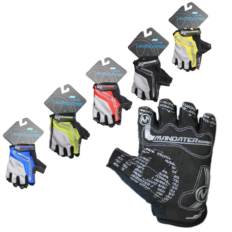 Hot Green Cycling Bike Bicycle Ultra-breathable Shockproof Half Finger Glove Red yellow Men Women MTB Sports Gloves