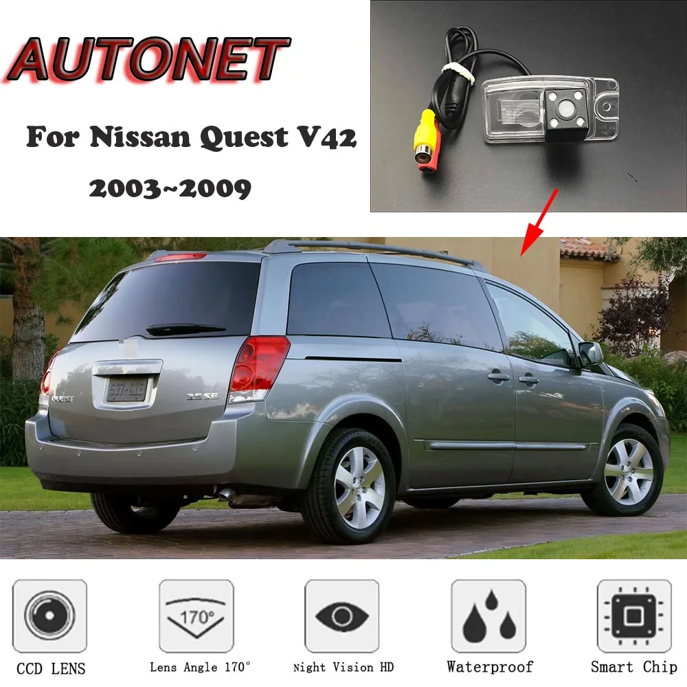 

AUTONET HD Night Vision Backup Rear View camera For Nissan Quest V42 2003~2009 CCD/license plate Camera or Bracket