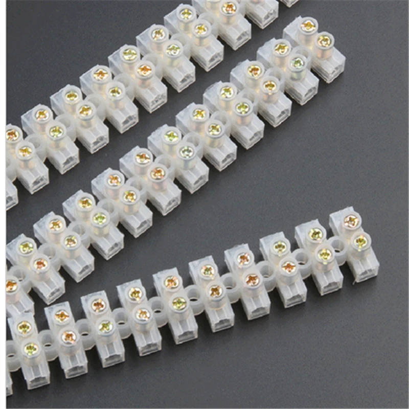 Screw Terminal Barrier Connector 2pcs Electrical Wire Connection 12Position  Strip Block 30A