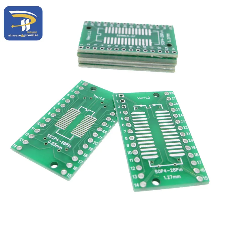 10PCS/LOT SO/SSOP/SOIC/MSOP TSSOP28 / SOP28 turn DIP28 1.27MM / 0.65MM turn 2.54MM IC adapter Socket / Adapter plate / PCB — zdjęcie 5