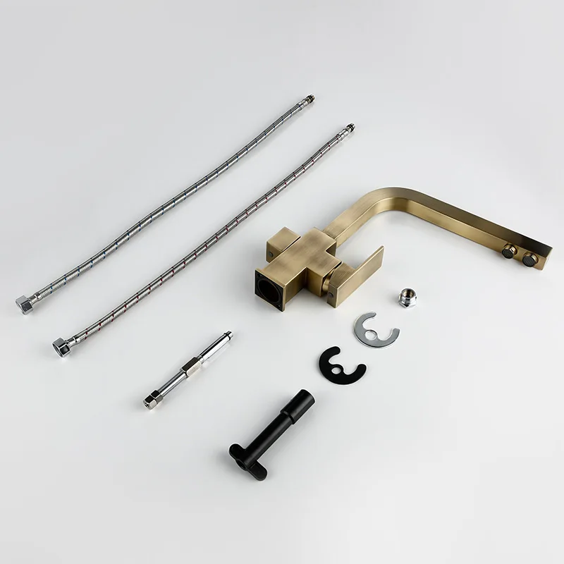 Smesiteli Kitchen Faucets Brushed Antique Bronze 3 Way Tap Filter Faucets Dual Holder Kitchen Faucets 360 Degree Rotation Faucet