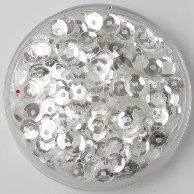 50g(10000pcs) 4mm Cup Loose Sequins Round Paillettes Wedding Garment Accessory Sewing Crafts Crystal White