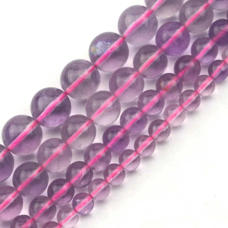 

round purple fluorite stone beads natural gemstone beads DIY loose beads for jewelry making strand 15" wholesale !