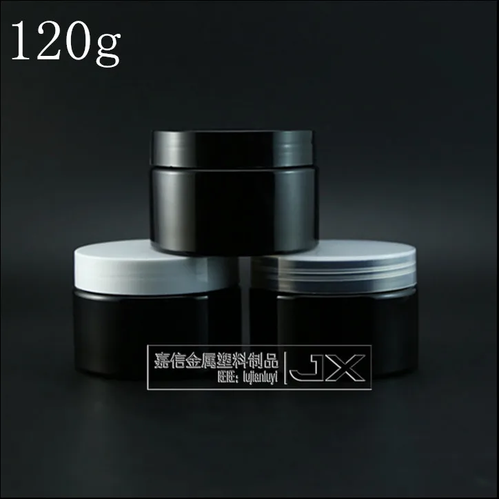 

120g/ml Black Plastic Jar bottle Top Grade Originales Refillable Lucifugal Cosmetic Cream jars Pomade packaging Containers