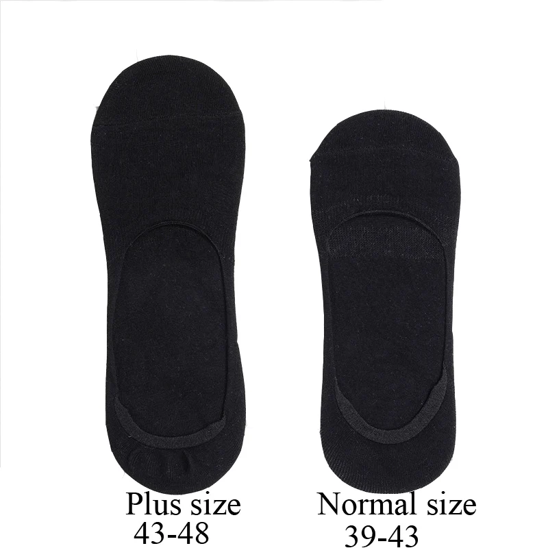 10 Pairs Summer Cotton Mens Invisible Socks White Black Sokken Calcetines Hombre Divertido Big Plus Size 46 47 45 44