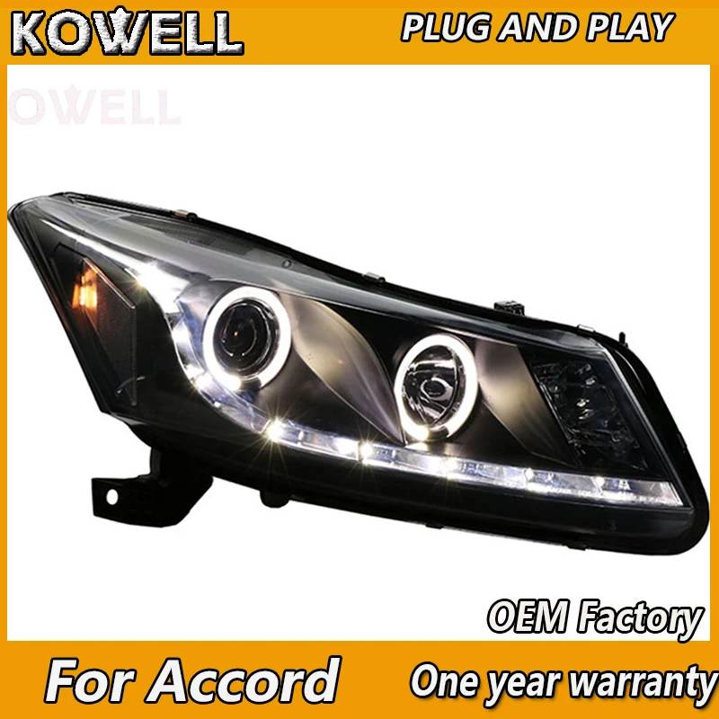 

KOWELL Car Styling For Honda Accord Headlights 2008-2013 Red Eye For Accord 8 8th Head Lamp LED DRL Front Bi-Xenon Lens Double