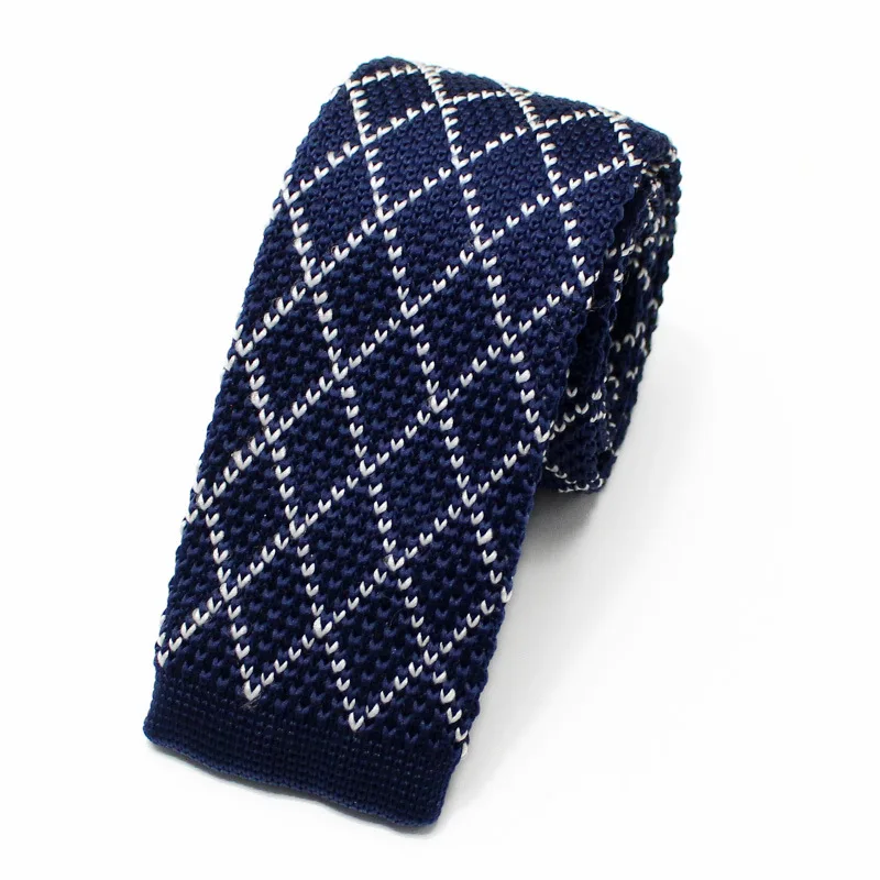 Men Knitted Knit Leisure Striped Ties Fashion Skinny Narrow Slim dot Neck Ties For Men Skinny Woven Designer Cravat for man