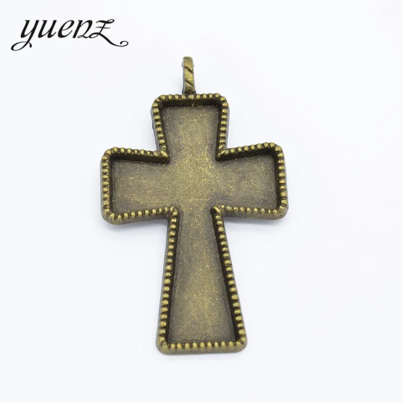 YuenZ 1 pcs Big Cross Charms Antique Silver color Metal Pendants For diy Necklace Jewelry Making 74*44mm T83