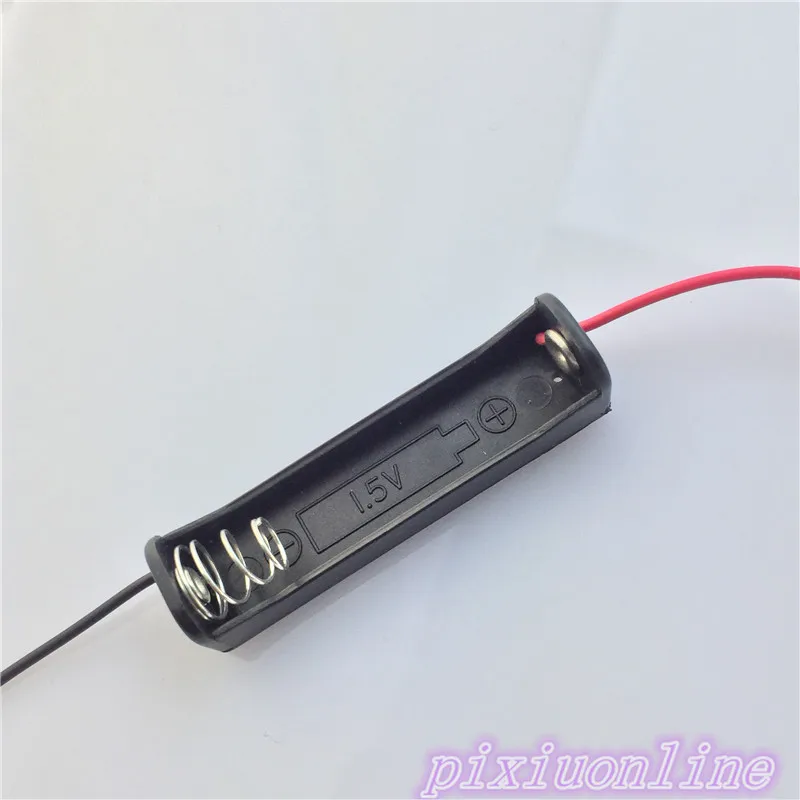 

1pcs/lot J080Y 1.5V Supply Black Plastic Battery Box Contain 1 AAA Battery with Wire DIY Parts High Quality On Sale