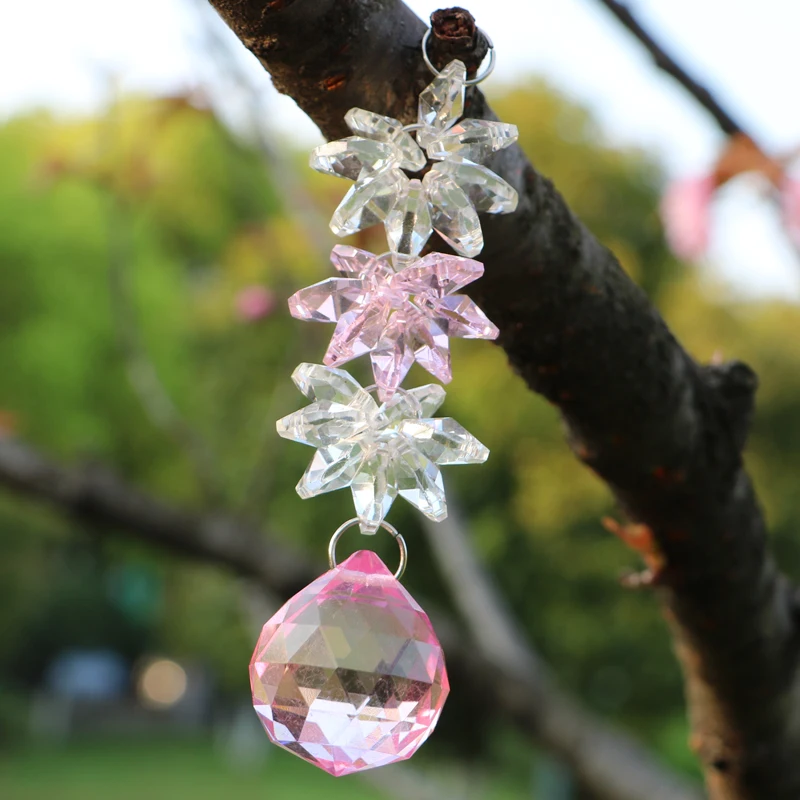 1PCS Chakra Crystal Ball Chandelier Prisms Pendants Suncatcher Rainbow Maker Hanging Wedding Party Home Decoration