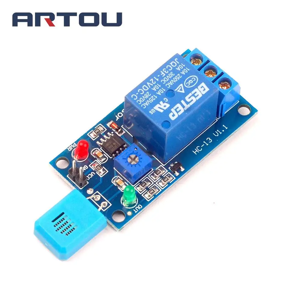 HR202 DC 12V 1 Channel 1CH 12V Humidity Sensitive Switch Relay Module Humidity Controller Humidity Sensor Module With Indicator