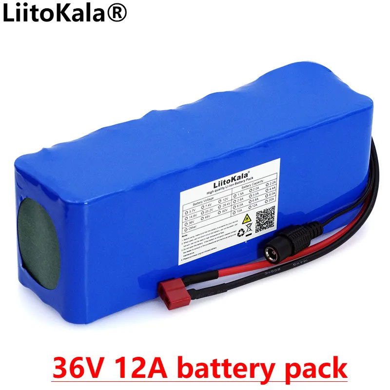 

Liitokala 36V 12Ah 18650 10s4p Lithium Battery pack High Power 12000mAh Motorcycle Electric Car Bicycle Scooter with BMS