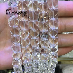 2Strands Faceted Natural White Crystal Clear Quartz Cutting Nugget Beads MY1738