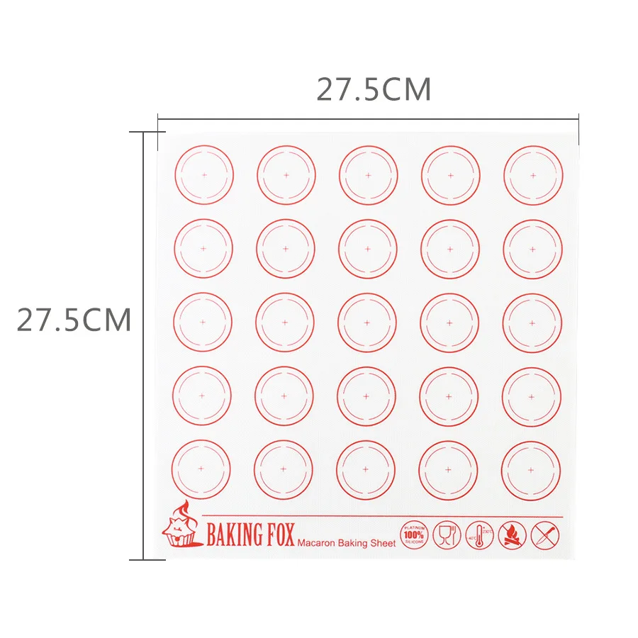 Alfombrilla de silicona para hornear macarrón, antiadherente de grado profesional, para hornear sartenes, macarrón, pastelería, fabricación de