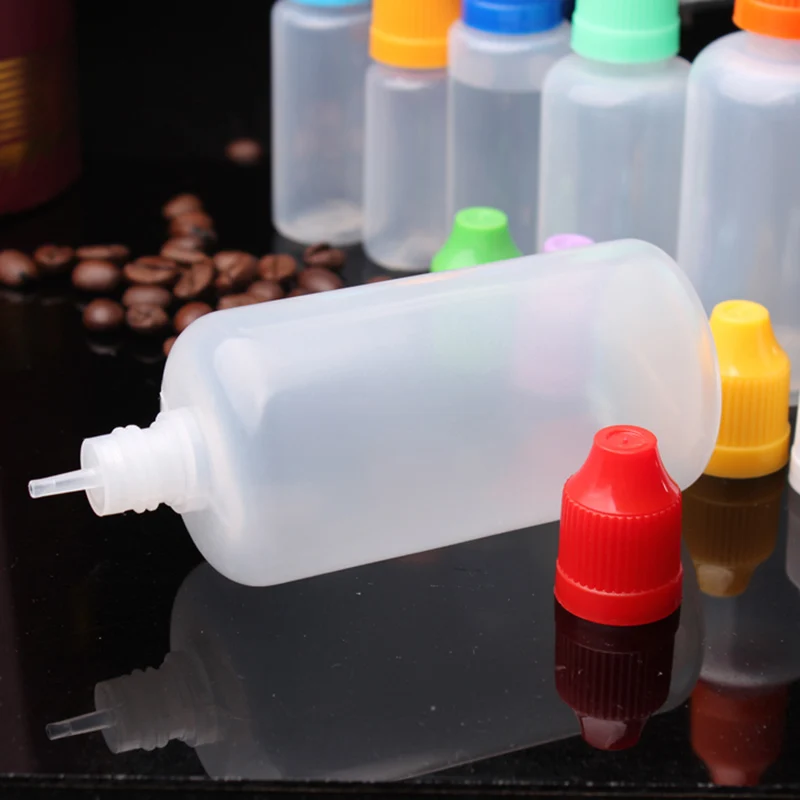 600pcs/lot Empty PE 100ml e liquid bottles 100ml Plastic Dropper Bottles With Colorful Childproof Cap E Cigarette Oil Bottle