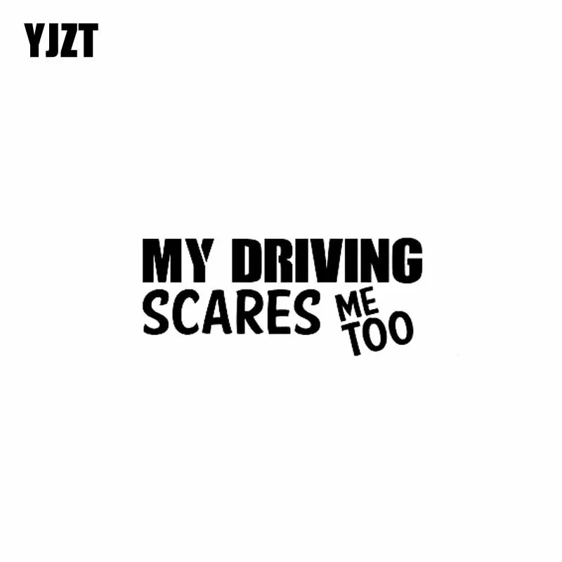 YJZT 14,2 см * 6 см Виниловая наклейка «Мой Вождение борится меня», забавная наклейка на автомобиль, цвет черный/серебристый