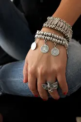 Indian Bohemian Vintage Tibetan Turkish Alloy Bracelet Gypsy Beach Chic Festival Coin Bracelet Statement Jewelry