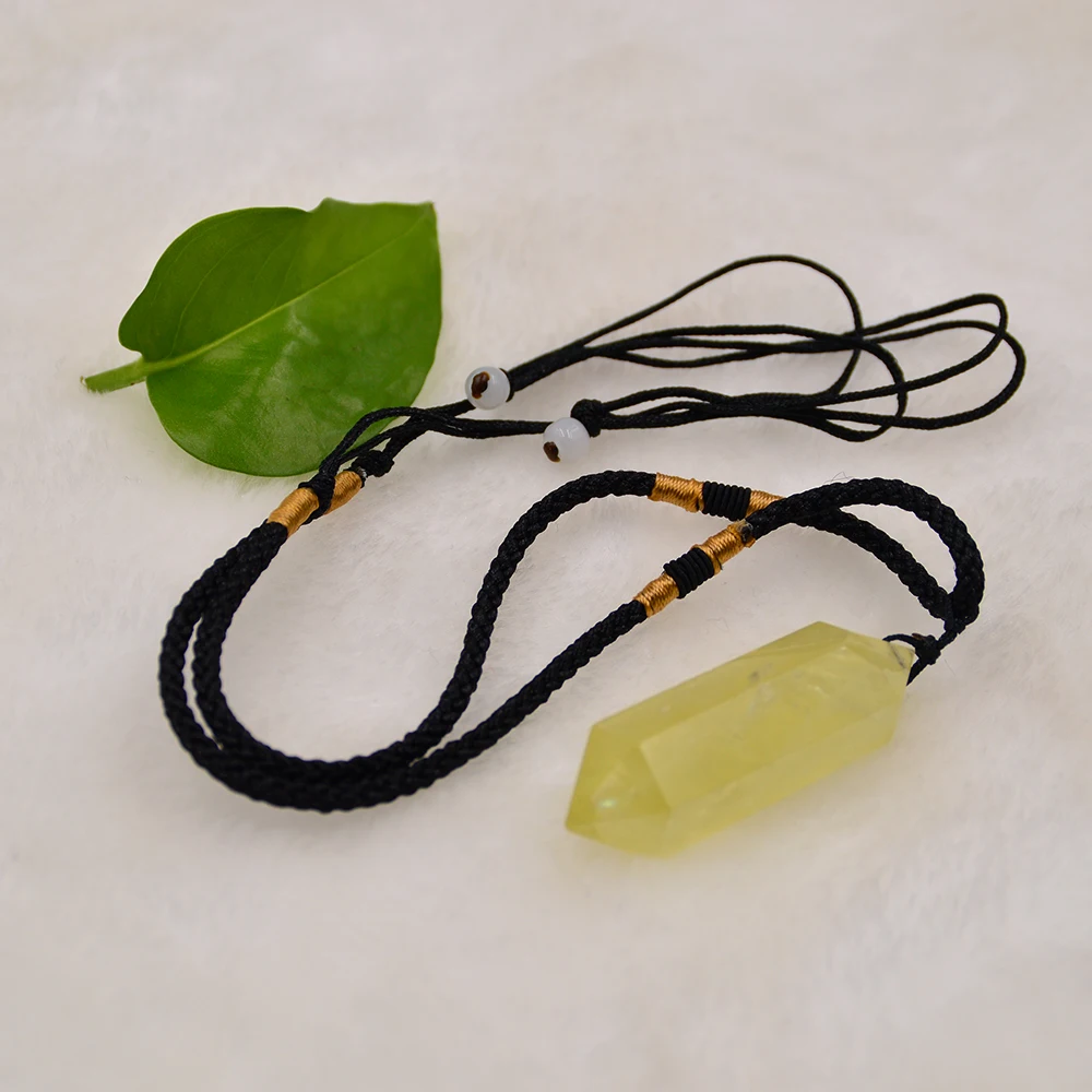 Natural Citrine Crystal Ornamen Yellow Creastly Double Point Healing Hexagonal Magic Ornamen Decoratio Treatment Quartz Gemstone