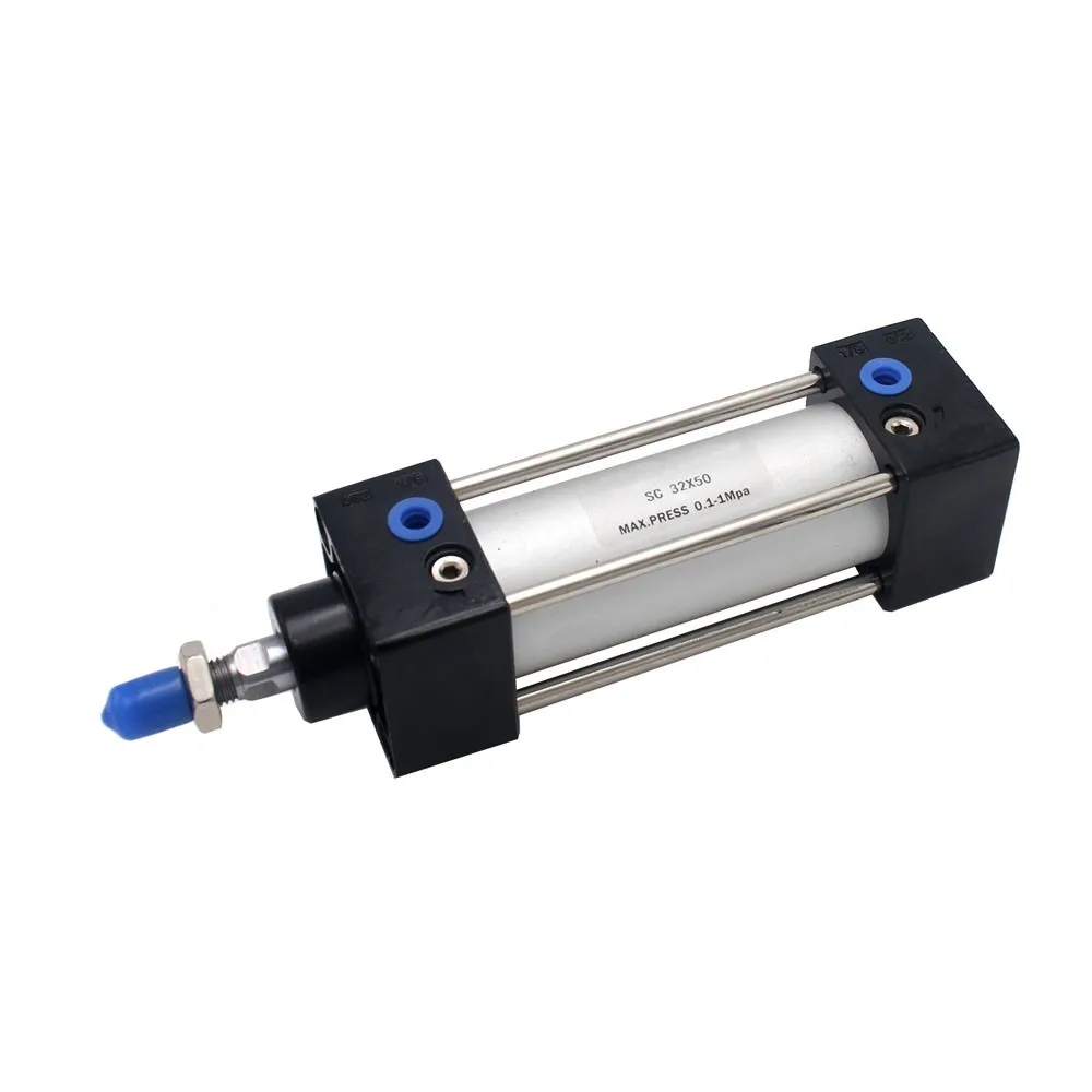 Standaard Air Cilinders 32/40/63mm Boring Dubbelwerkende Pneumatische Cilinder SC 50/75/100 /125/150/175/200/250/300mm Slag Hot Koop