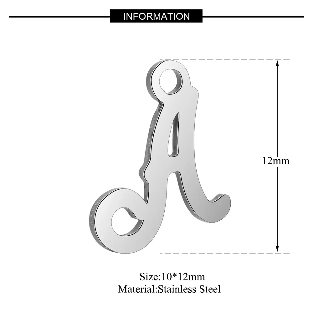 10pcs/lot 316 Stainless Steel Alphabet Charms Laser Cutting Initial A-Z Letter DIY Jewelry Making Finding Wholesale