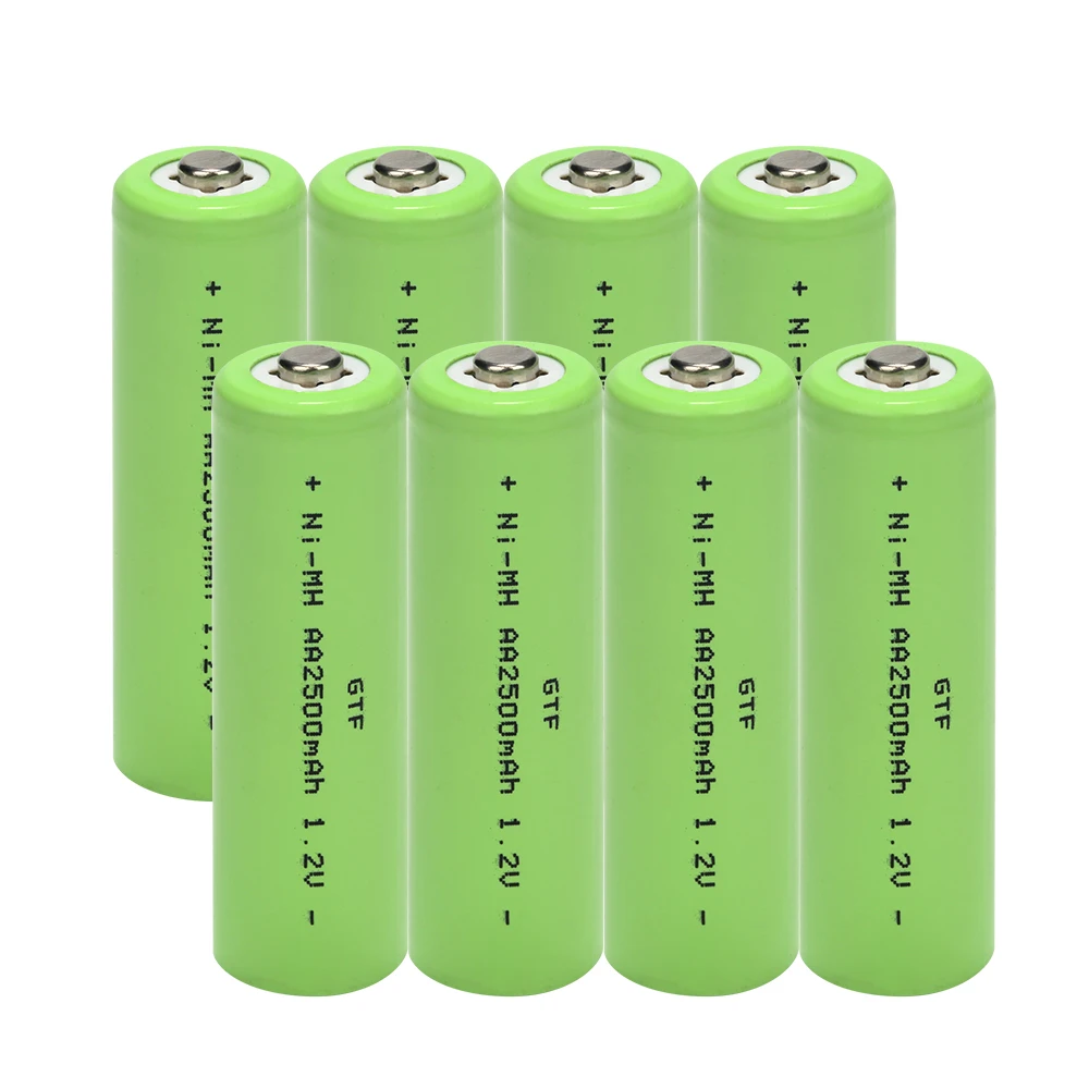 GTF AA rechargeable battery 2500mah 1.2V New Alkaline Rechargeable batery for led light toy mp3 Drop shipping Cell