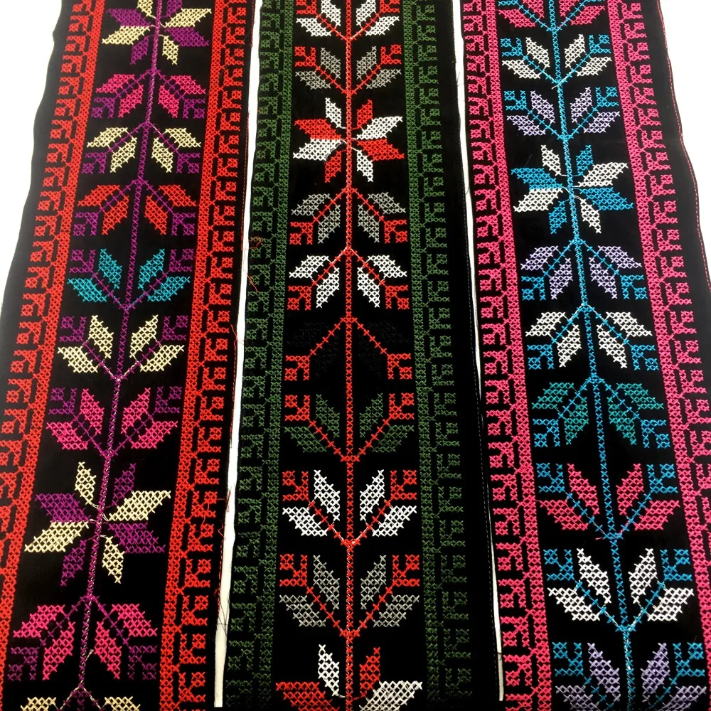 Miao haft krzyżykowy haft tkaniny koronki 11 cm do szycia wykończenia wstążka taśmy taśmy boho tribal etniczne gypsy płócienna torba native deco DIY