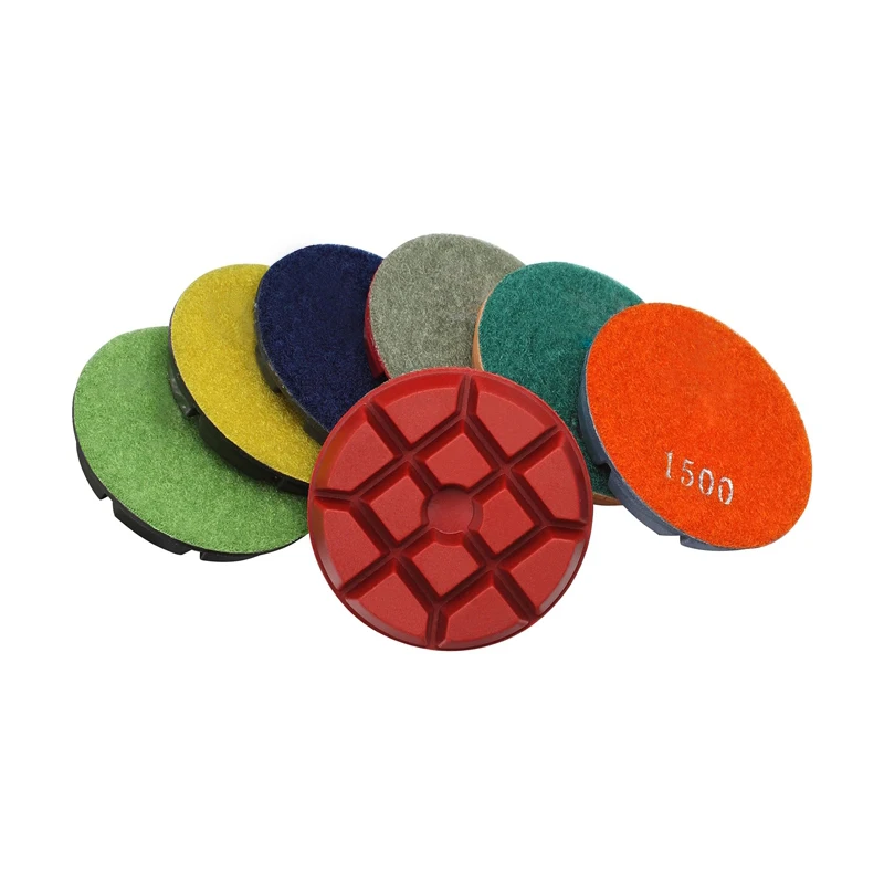 RIJILEI 4 PCS 3Inch Diamond floor Polishing Pad 80mm Resin Polishing Disc For Concrete Marble,Granite Abrasive Tools 3FP2-3