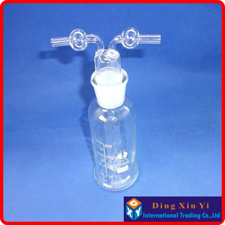 250ml Lab Glass Gas Washing Bottle muencks (Porous tube),Monteggia gas washing bottle