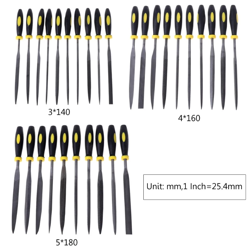 YOFE 10 Pcs Needle File Set For Jeweler Wood Carving Craft Metal Glass Stone 3 Sizes