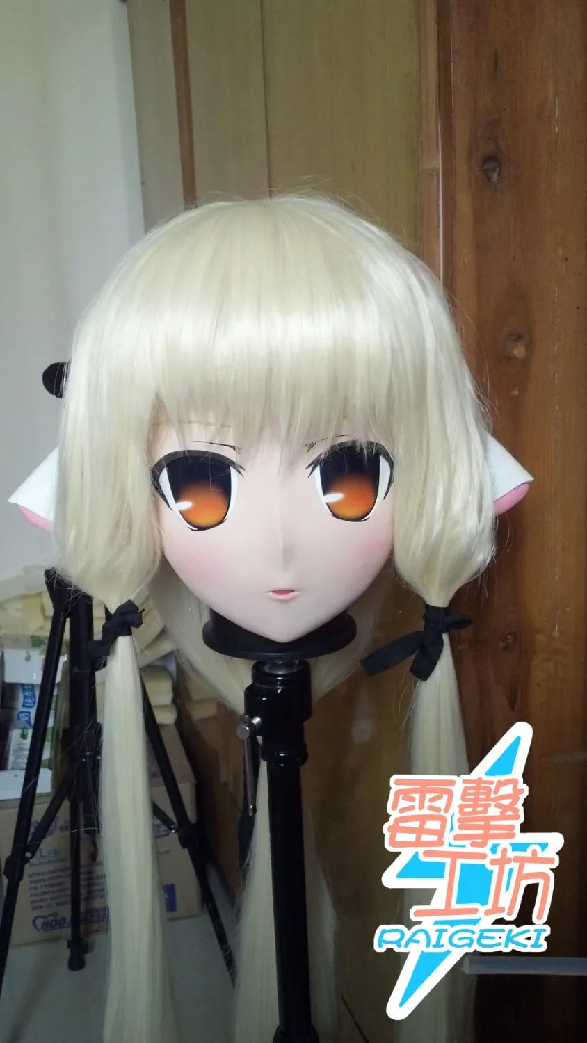 (KM91819)Top Quality Handmade Female Resin Full Face Chobits Eruda Cosplay Mask Kigurumi Crossdresser Doll